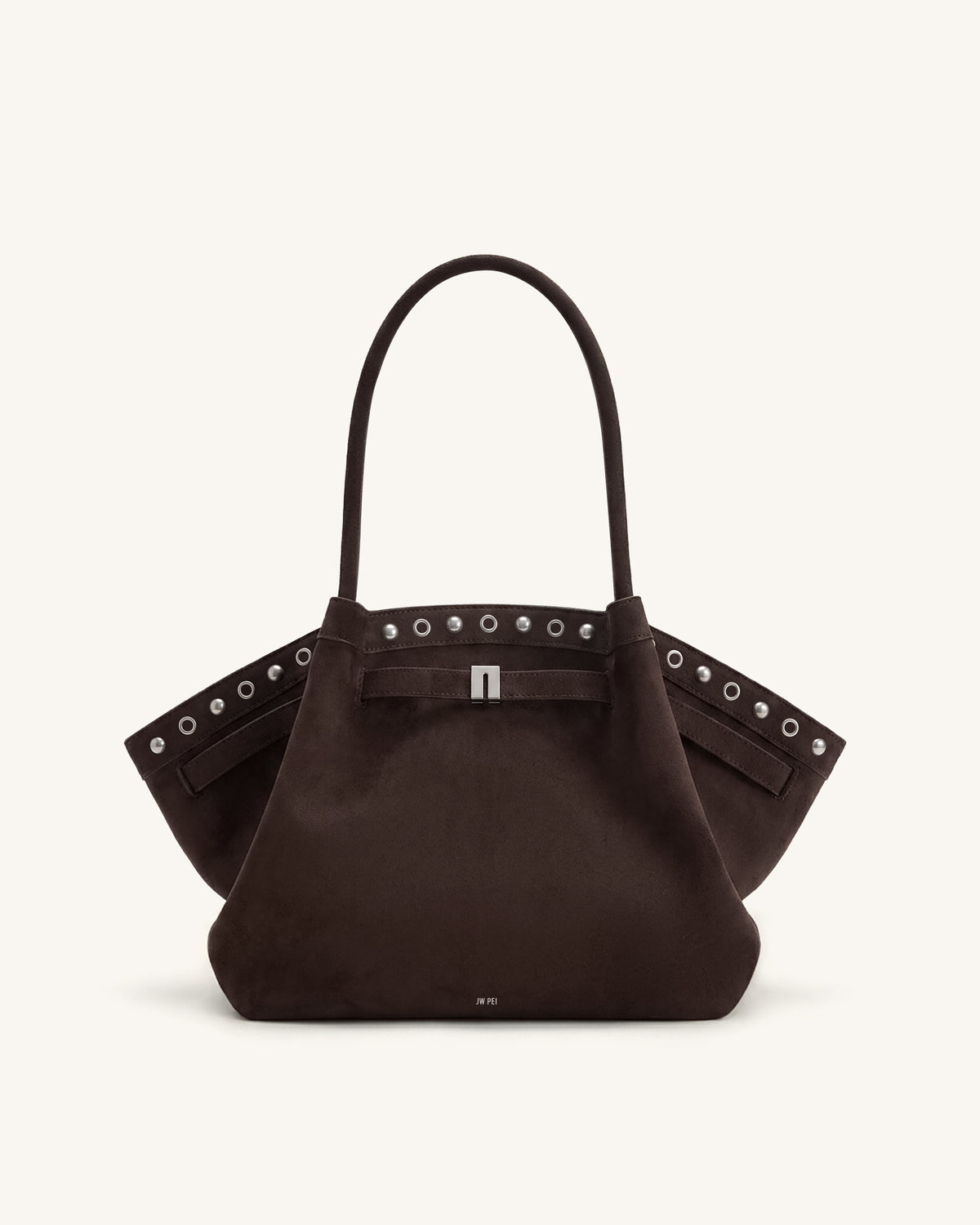 Hana Medium Faux Suede Tote Bag - Dark Chocolate Brown - view 1
