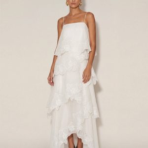 Orchid Embroidered Layered Maxi Dress - White - view 1