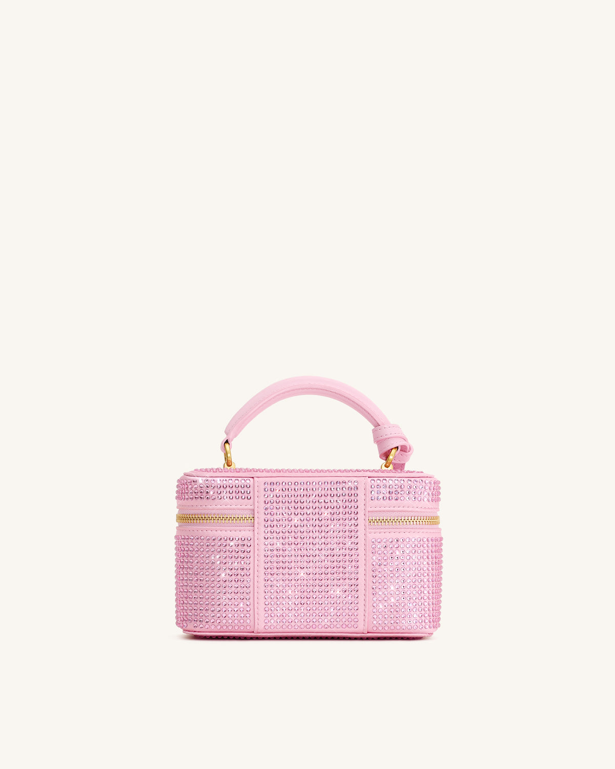 Cleo Artificial Crystal Box Shape Top Handle Bag - Pink - view 3