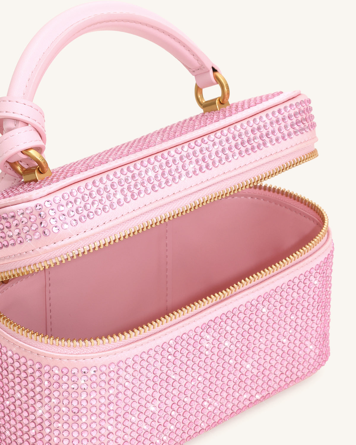 Cleo Artificial Crystal Box Shape Top Handle Bag - Pink - view 4
