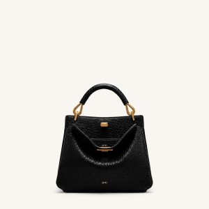 Lucia Elephant-Effect Top Handle Bag - Black - view 1