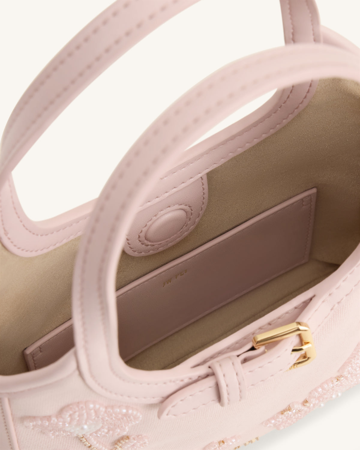 Brooke Mini Belted Embellished Orchid Beaded Top Handle Bag - Pink - view 4
