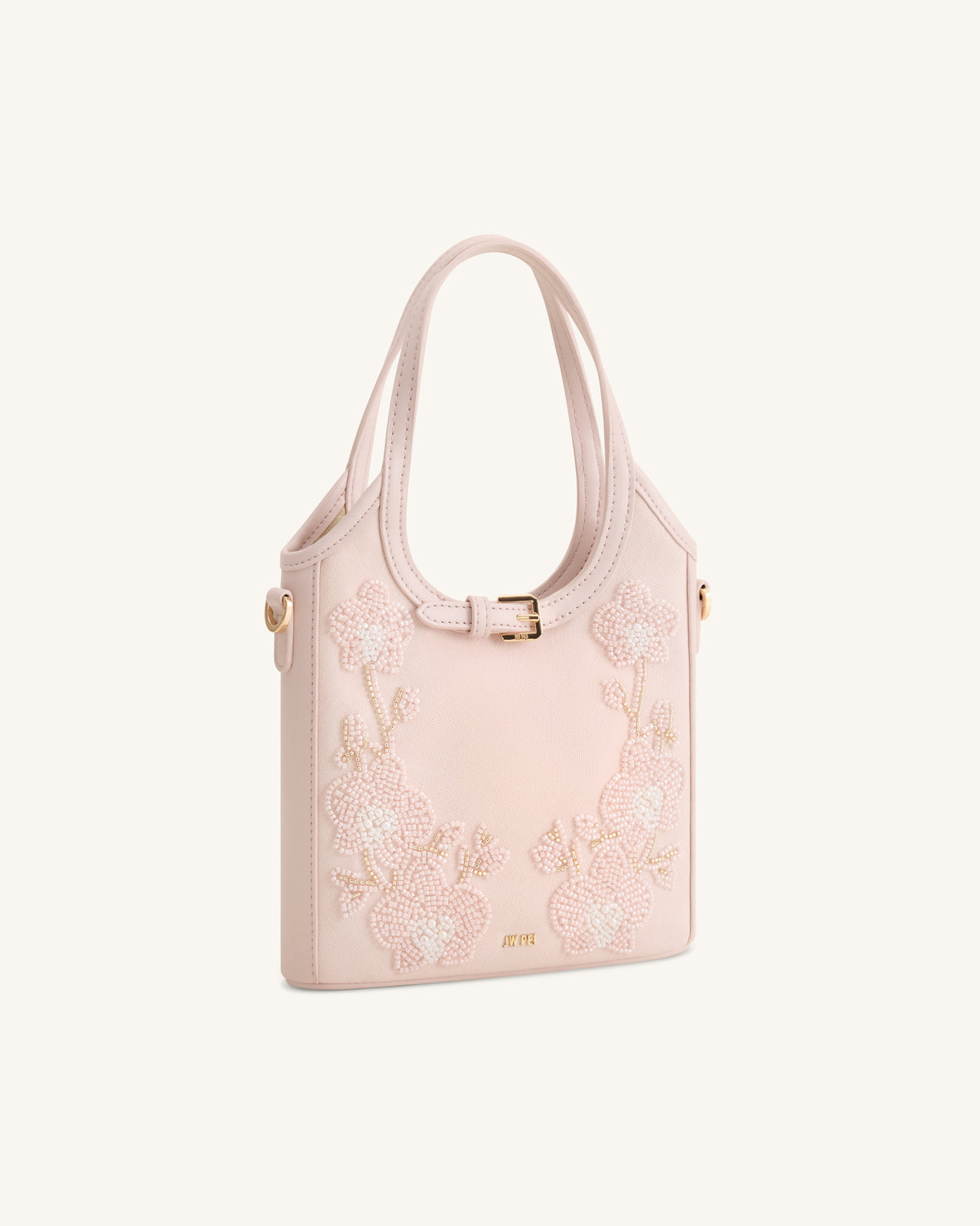 Brooke Mini Belted Embellished Orchid Beaded Top Handle Bag - Pink - view 2