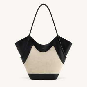 Maribel Panel Tote Bag - Black Canvas - view 1
