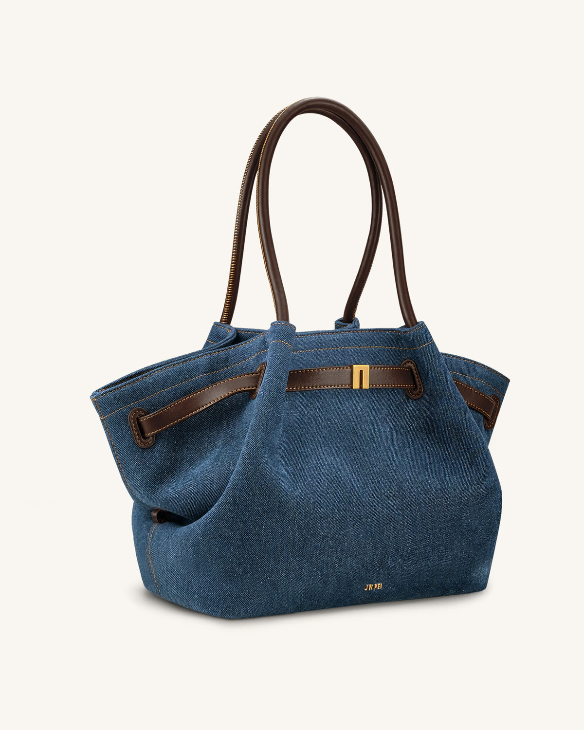 Hana Large Tote Bag - Dark Blue Denim - view 2