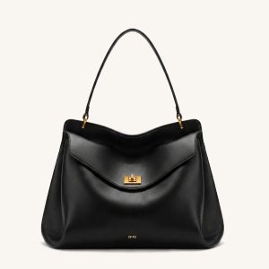 Lucia Turn-Lock Shoulder Bag - Black - view 1