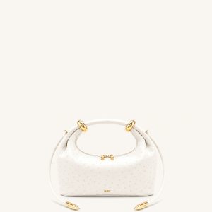 Ellie Metal Ring Embellished Top Handle Bag - Off White - view 1
