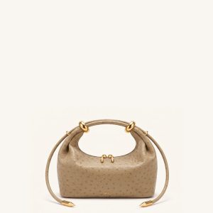Ellie Metal Ring Embellished Top Handle Bag - Brown Apricot - view 1