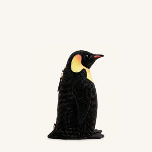 Pia Penguin Artificial Crystal Crossbody Bag - Black - view 1