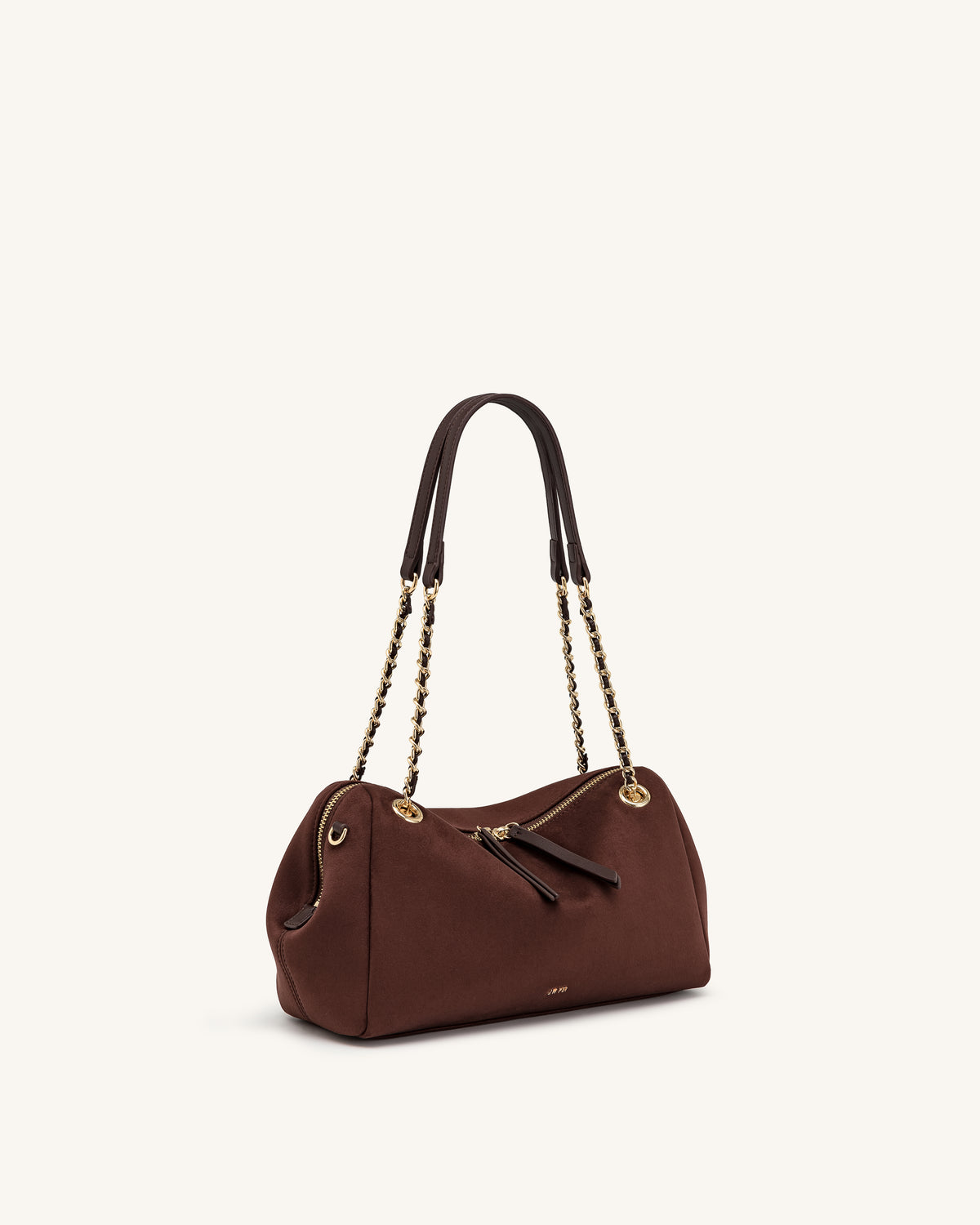 Mireya Faux Suede Chain Shoulder Bag - Dark Brown - view 2