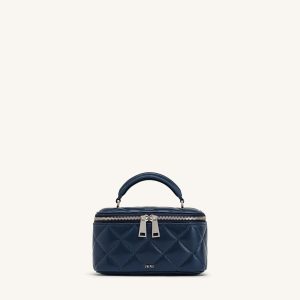Vivienne Quilted Vanity Top Handle Bag - Navy - view 1