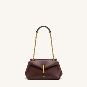 Valerie Chain Flap Shoulder Bag - Dark Brown - view 1