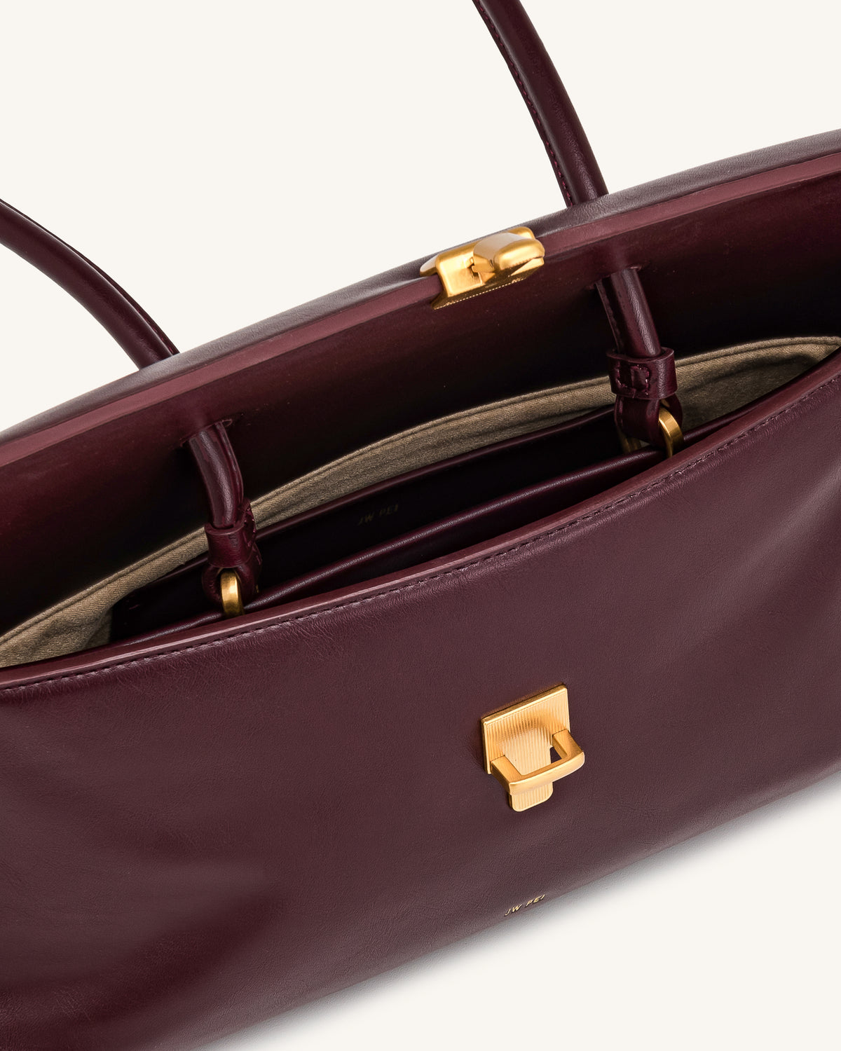 Selene Lock Flap Shoulder Bag - Burgundy - view 4