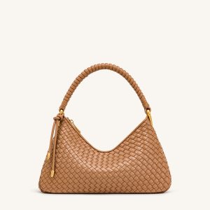 Lorena Woven Shoulder Bag - Camel - view 1