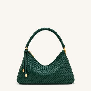Lorena Woven Shoulder Bag - Emerald Green - view 1