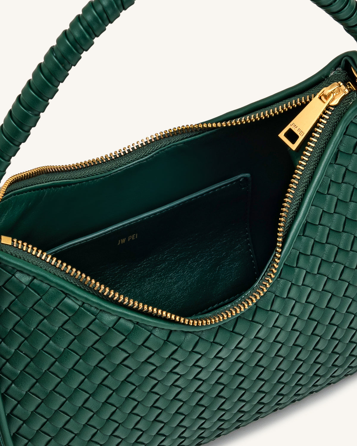 Lorena Woven Shoulder Bag - Emerald Green - view 4