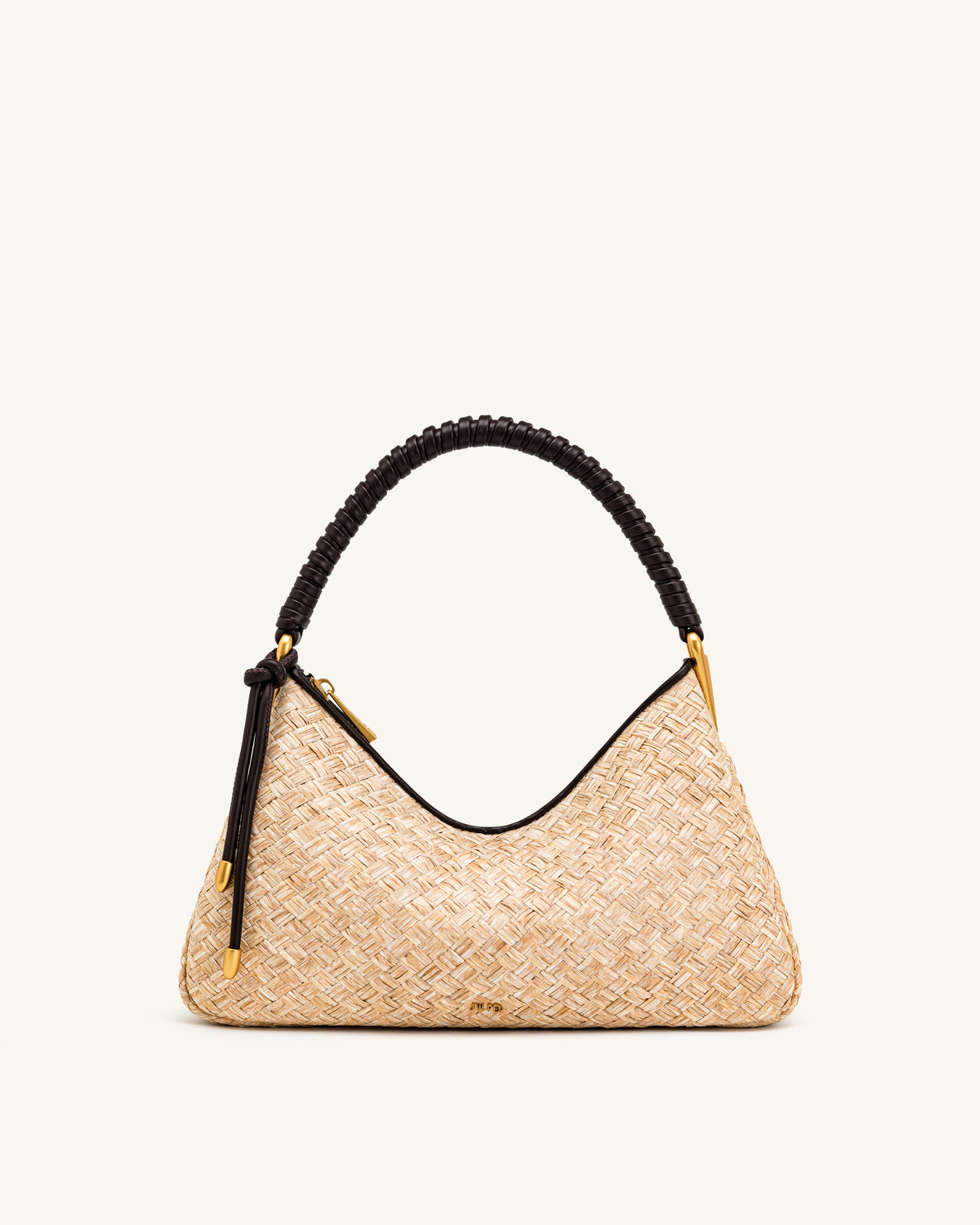 Lorena Faux Straw Shoulder Bag - Brown - view 1