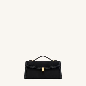 Delphine Faux Suede Top Handle Bag - Black - view 1
