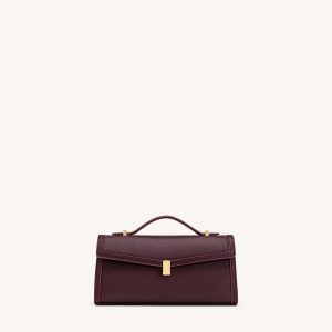 Delphine Saffiano Top Handle Bag - Deep Burgundy - view 1