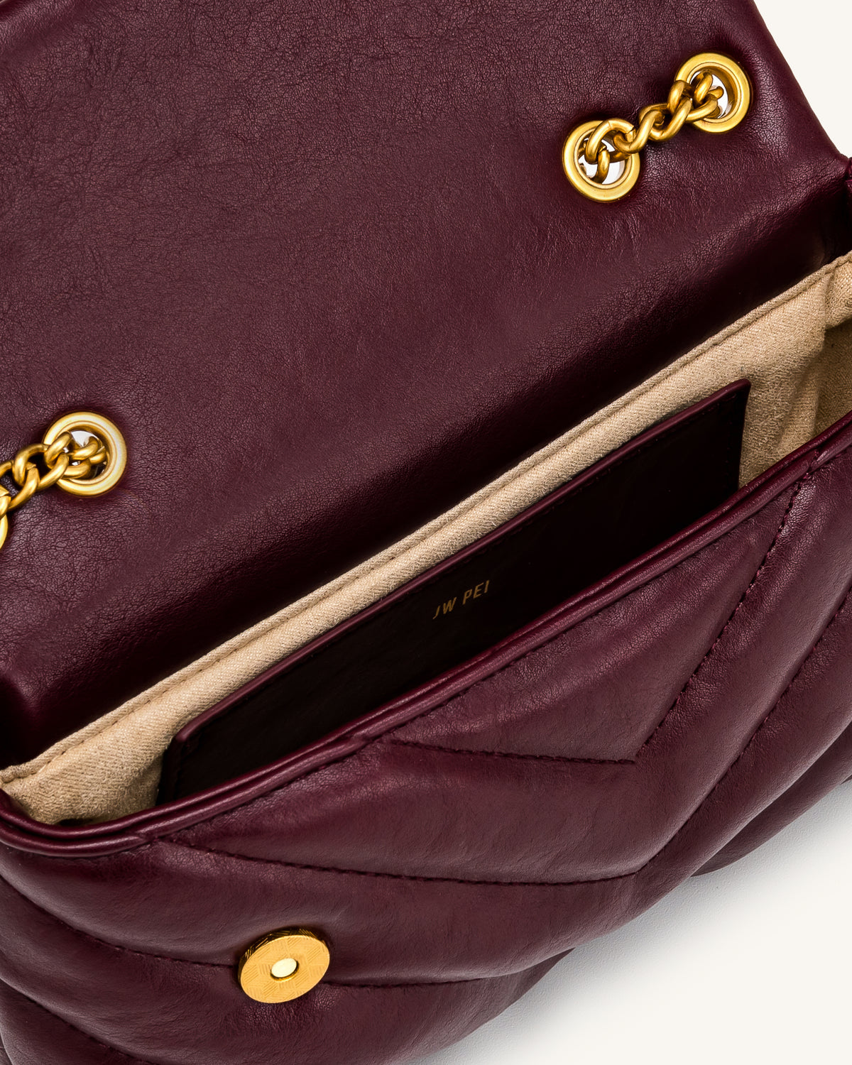 Riley Dachshund Quilted Flap Shoulder Bag - Deep Burgundy - view 4