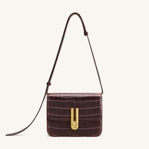 Evania Lock Shoulder Bag - Burgundy Croc - view 1