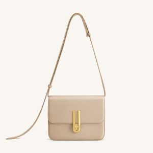Evania Lock Pebbled Shoulder Bag - Khaki - view 1