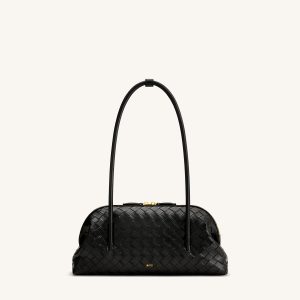 Aveline Woven Textured Shoulder Bag - Black - view 1