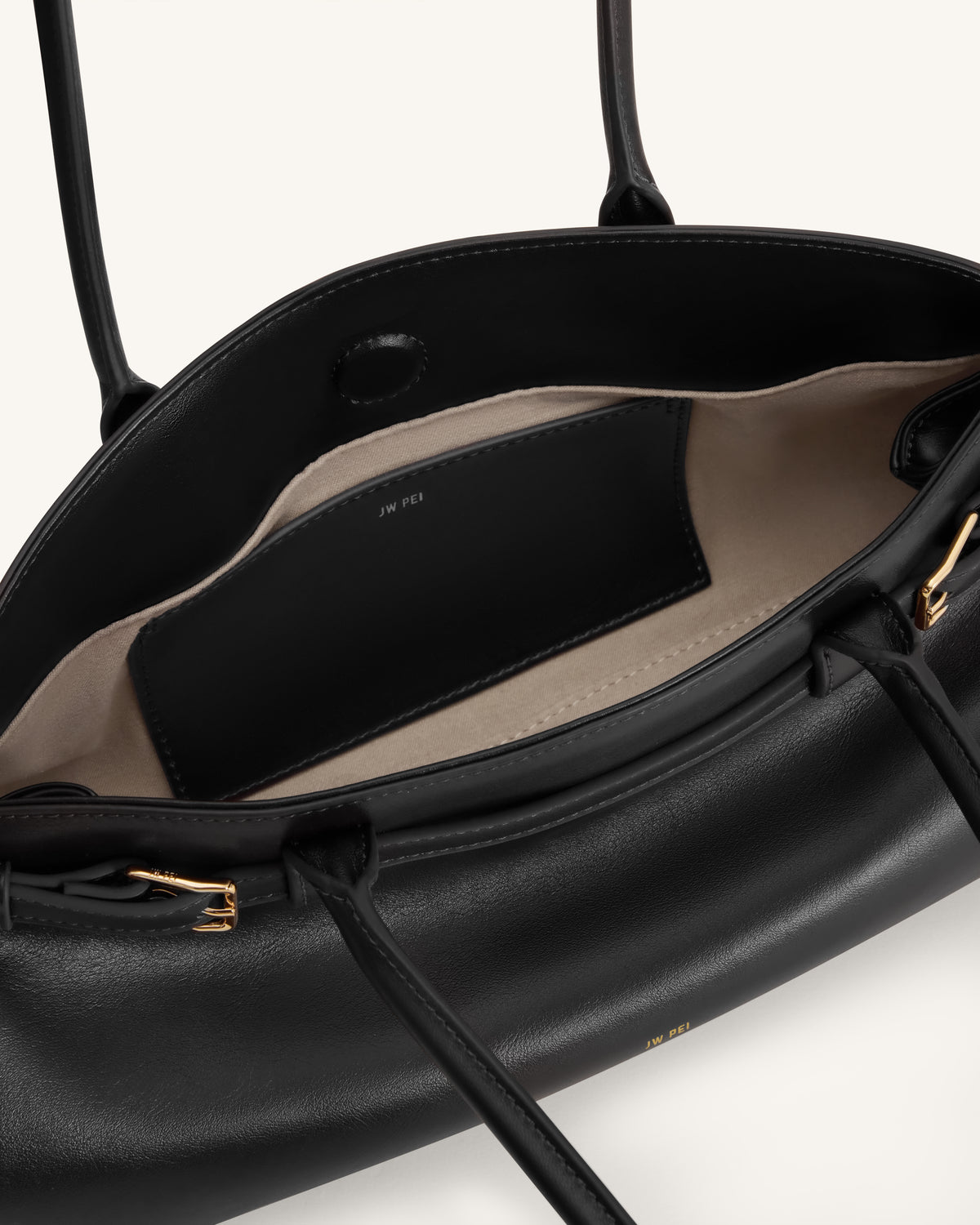 Arden Belt Detail East-West Shoulder Bag - Black - view 4