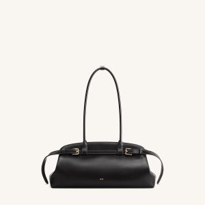 Arden Belt Detail East-West Shoulder Bag - Black - view 1