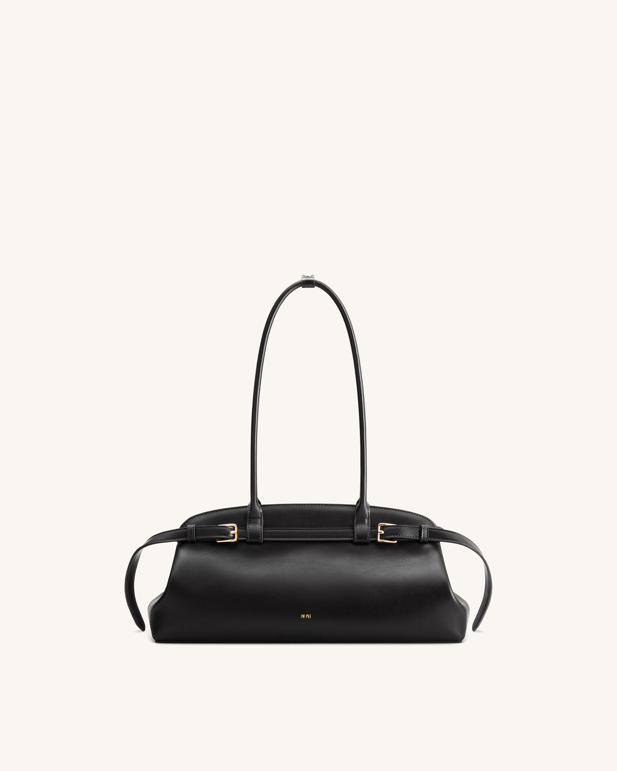 Arden Belt Detail East-West Shoulder Bag - Black - view 1
