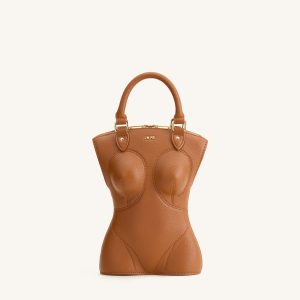Tara Sculpted Handle Bag - Brown - view 1