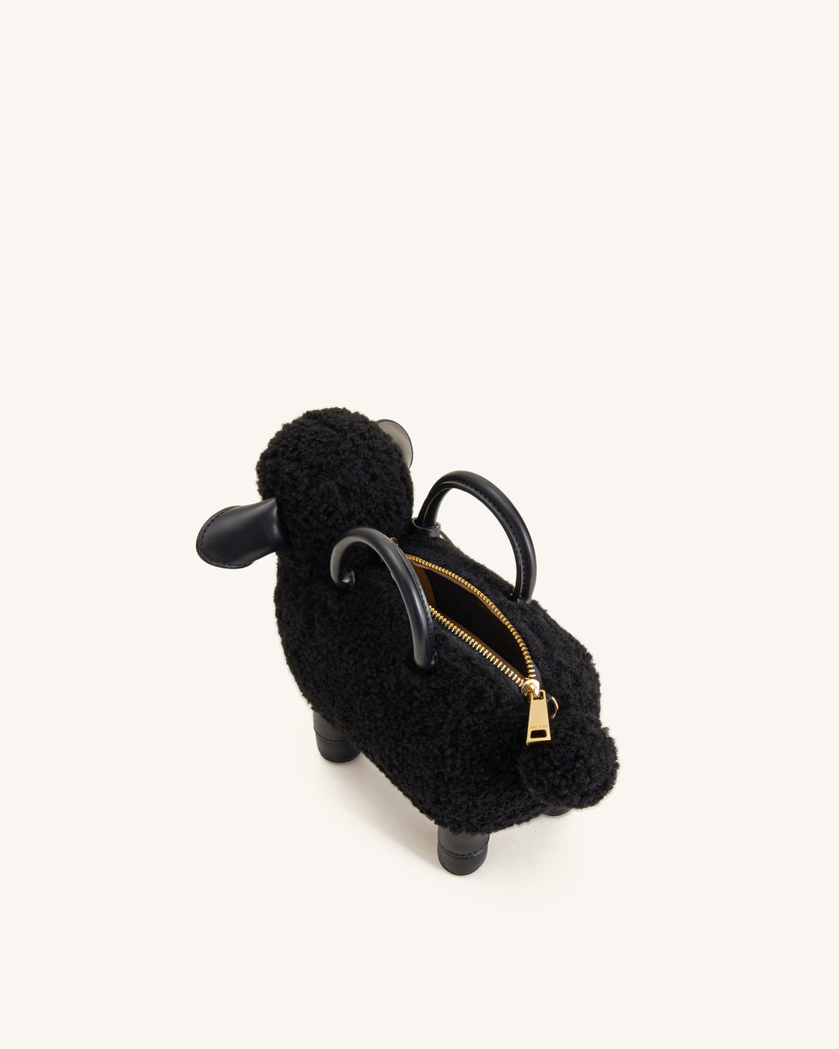Luna Sheep Top Handle Bag - Black - view 4