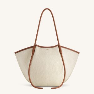 Nala Wide Tote Bag - Brown Canvas - view 1