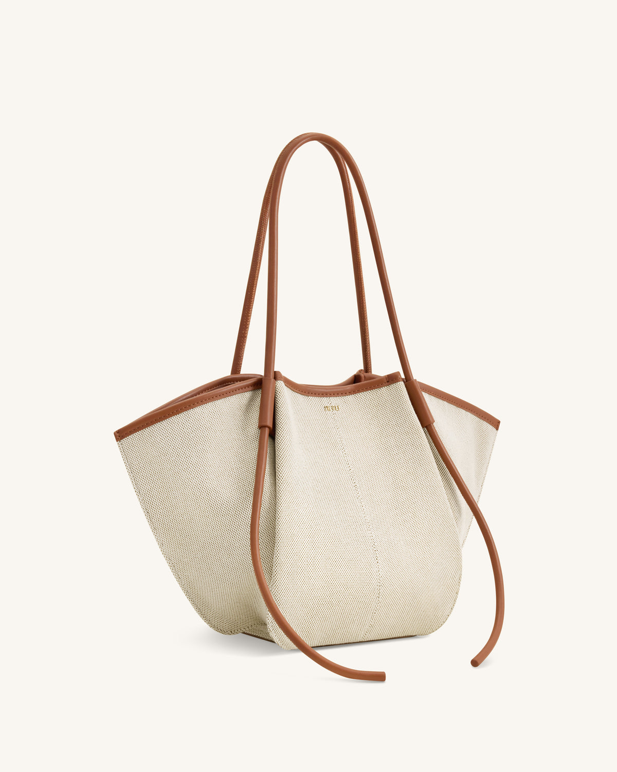 Nala Wide Tote Bag - Brown Canvas - view 2