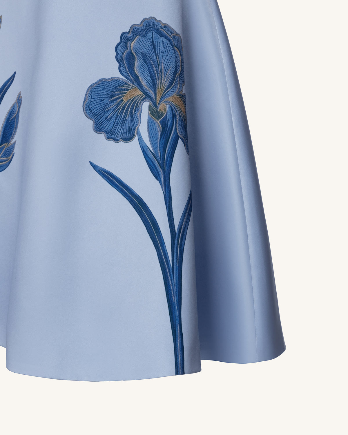 Iris Embroidered Strapless A-Line Midi Dress - Dusty Blue - view 4