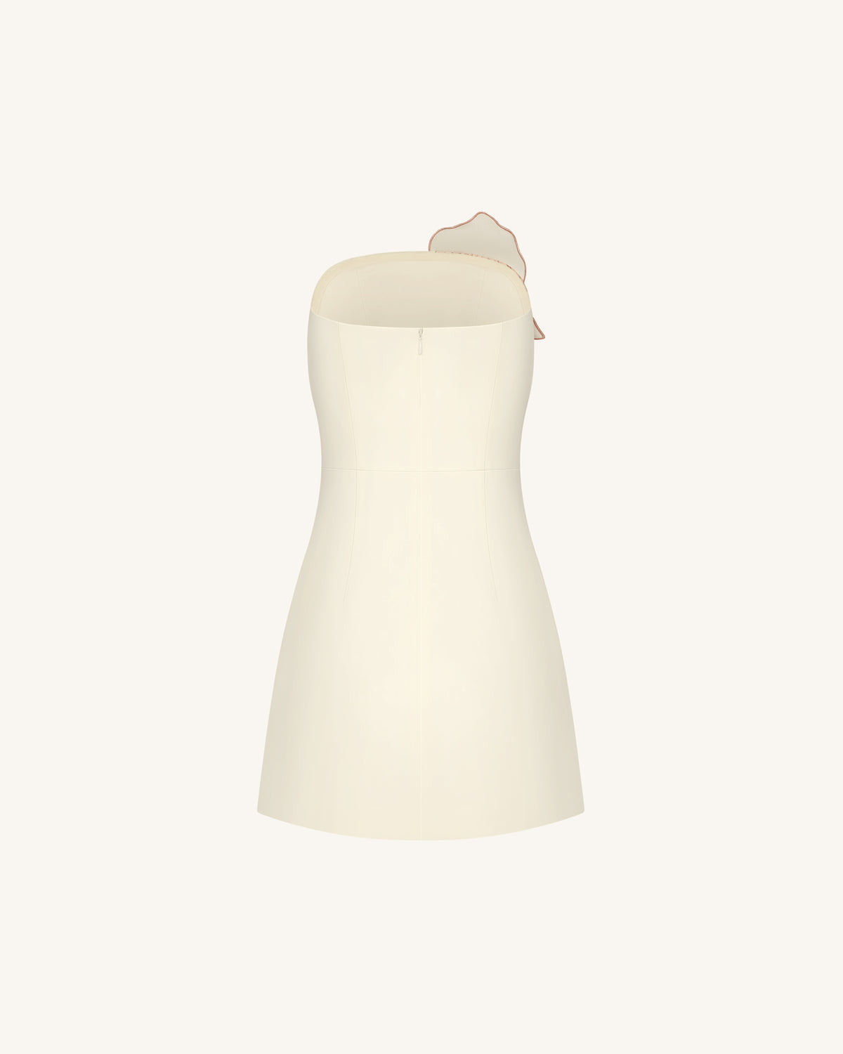 Slipper Orchid Appliqué Mini Dress - Ivory/Peach Pink - view 4