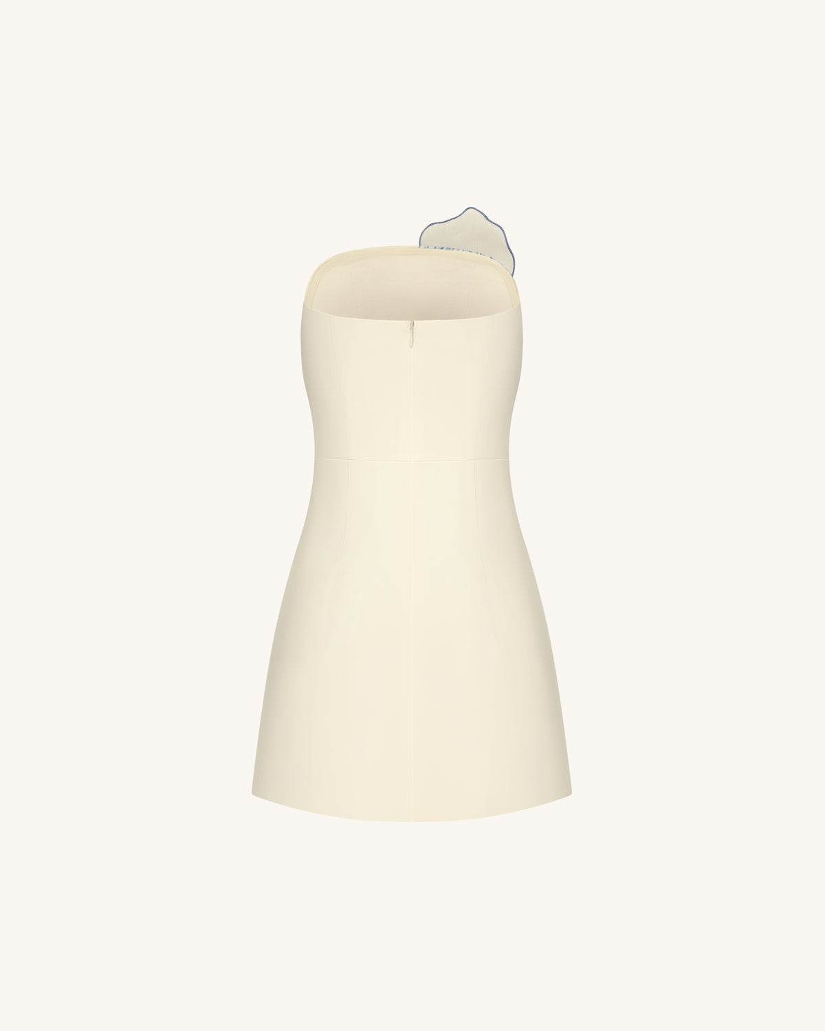 Slipper Orchid Appliqué Mini Dress - Ivory/Blue - view 4