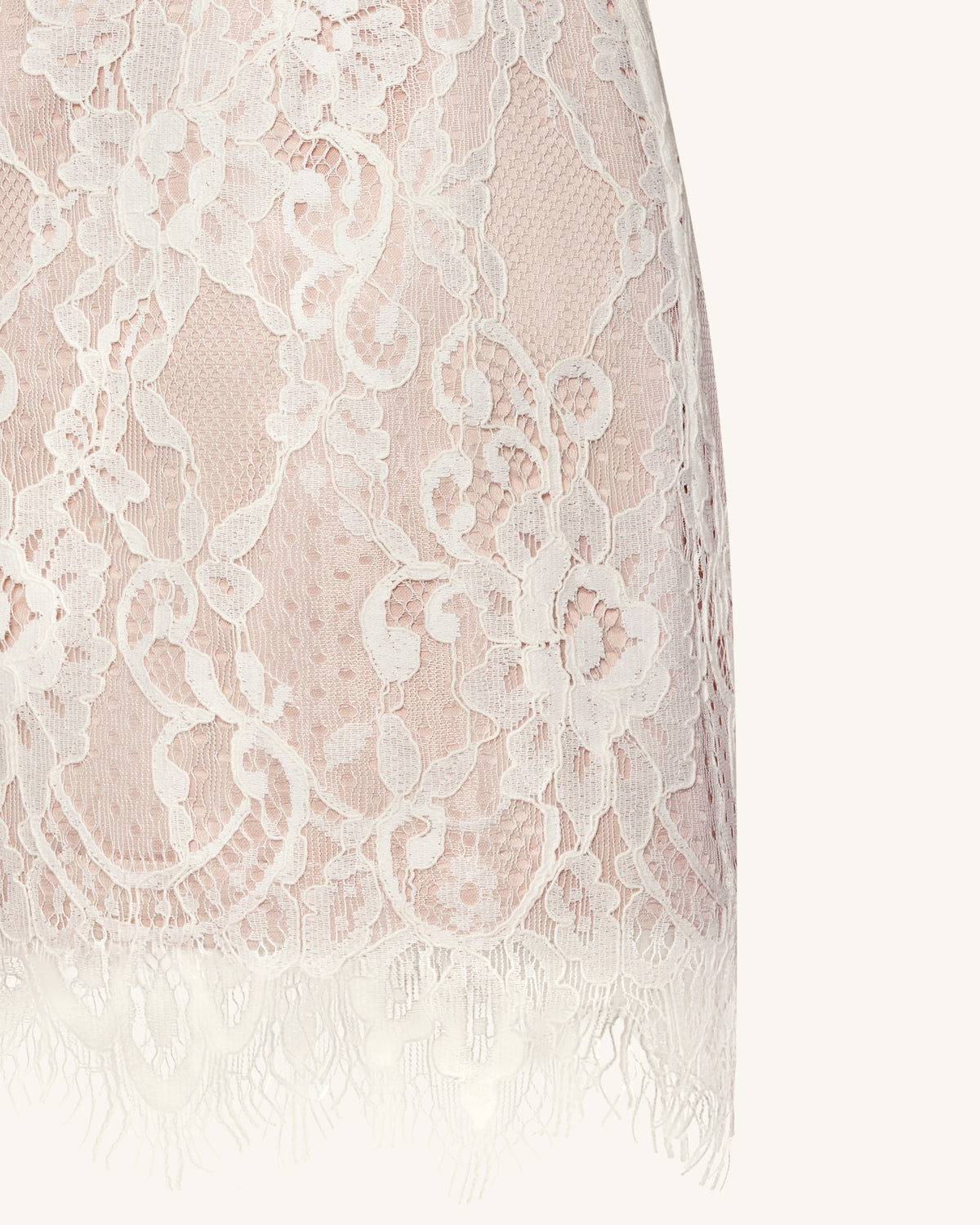 One Shoulder Lace Mini Dress - White - view 5