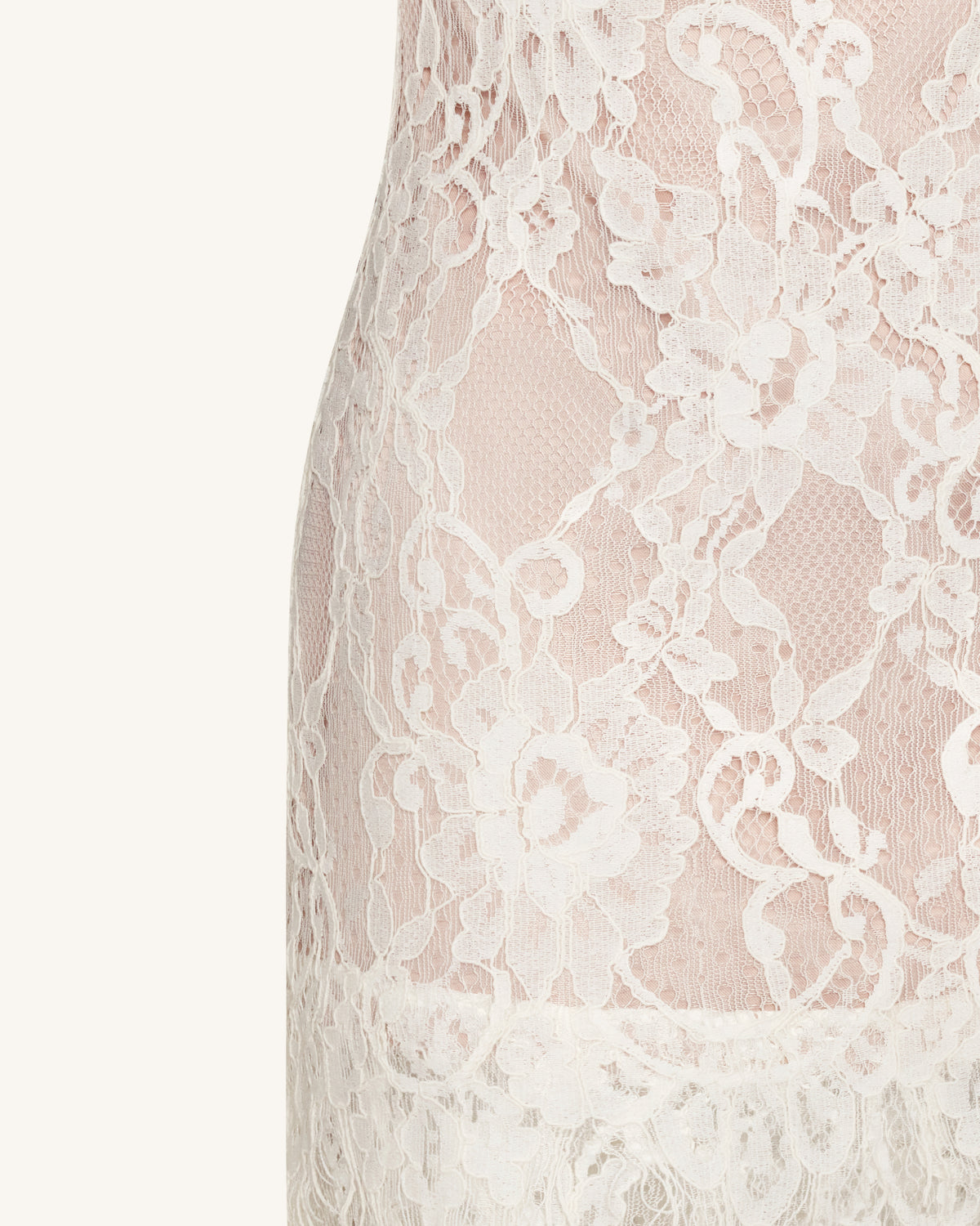 Jeweled Lace Halter Dress - White - view 5