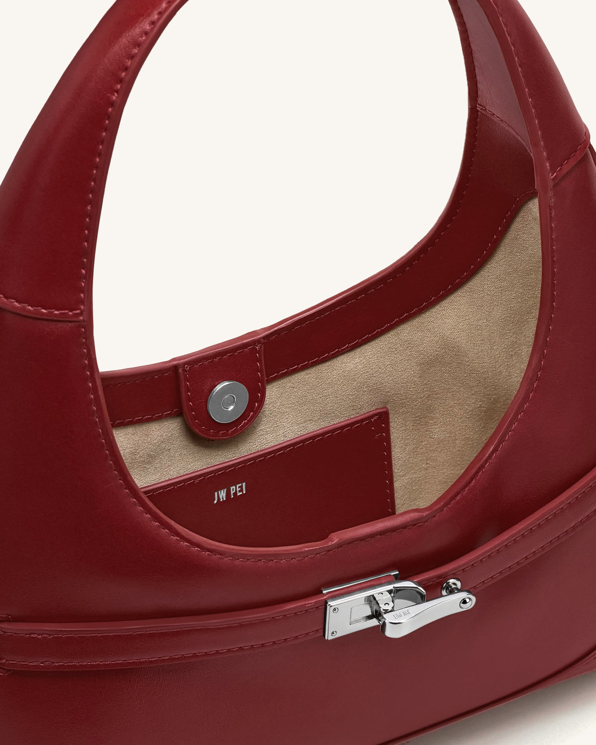 Noelle Belted Shoulder Bag - Deep Burgundy - view 5