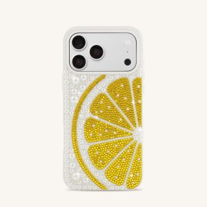 Lemon Slice Faux Pearl Phone Case - White - view 1