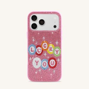 Lucky You Artificial Crystal Phone Case - Pink - view 1