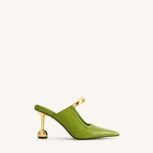 Sofia Metal Accent Sphere Heel Mules - Green - view 1