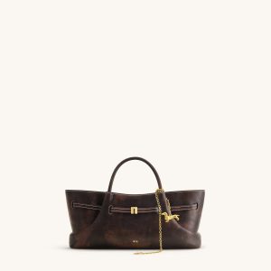 Maeve Dachshund Metal Charm Tote Bag - Deep Coffee - view 1