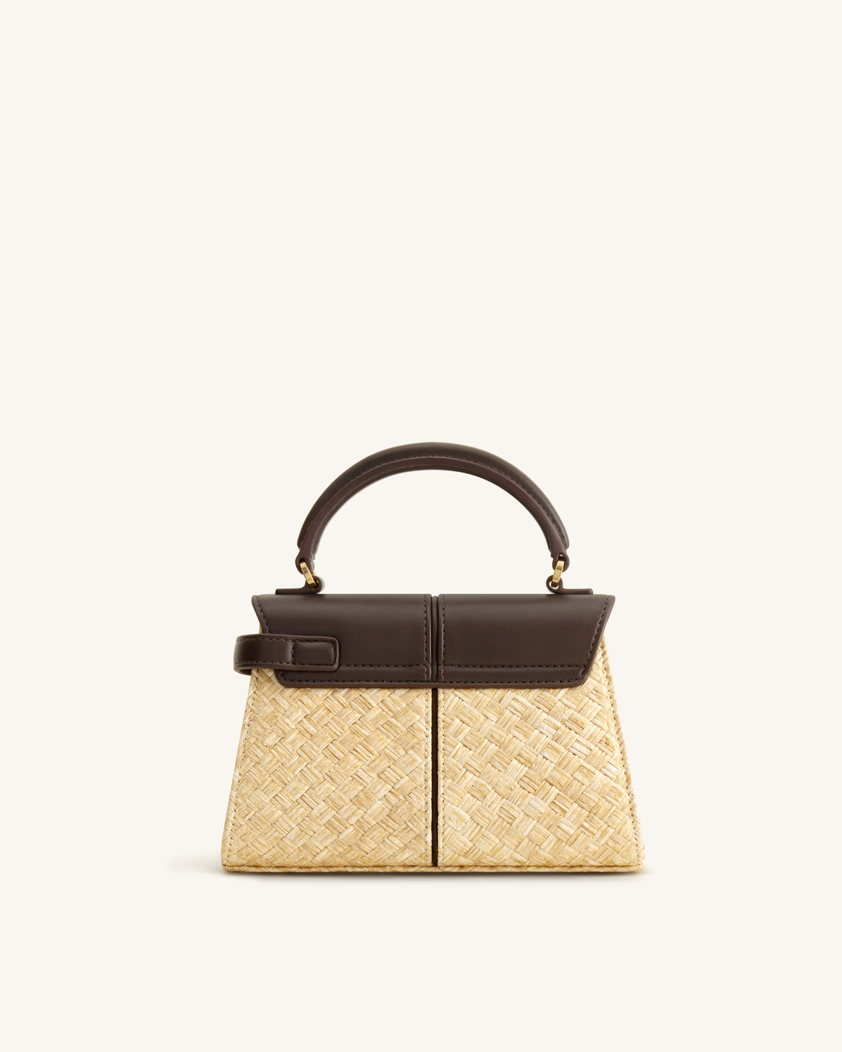 Elise Faux Straw Handbag - Brown - view 3