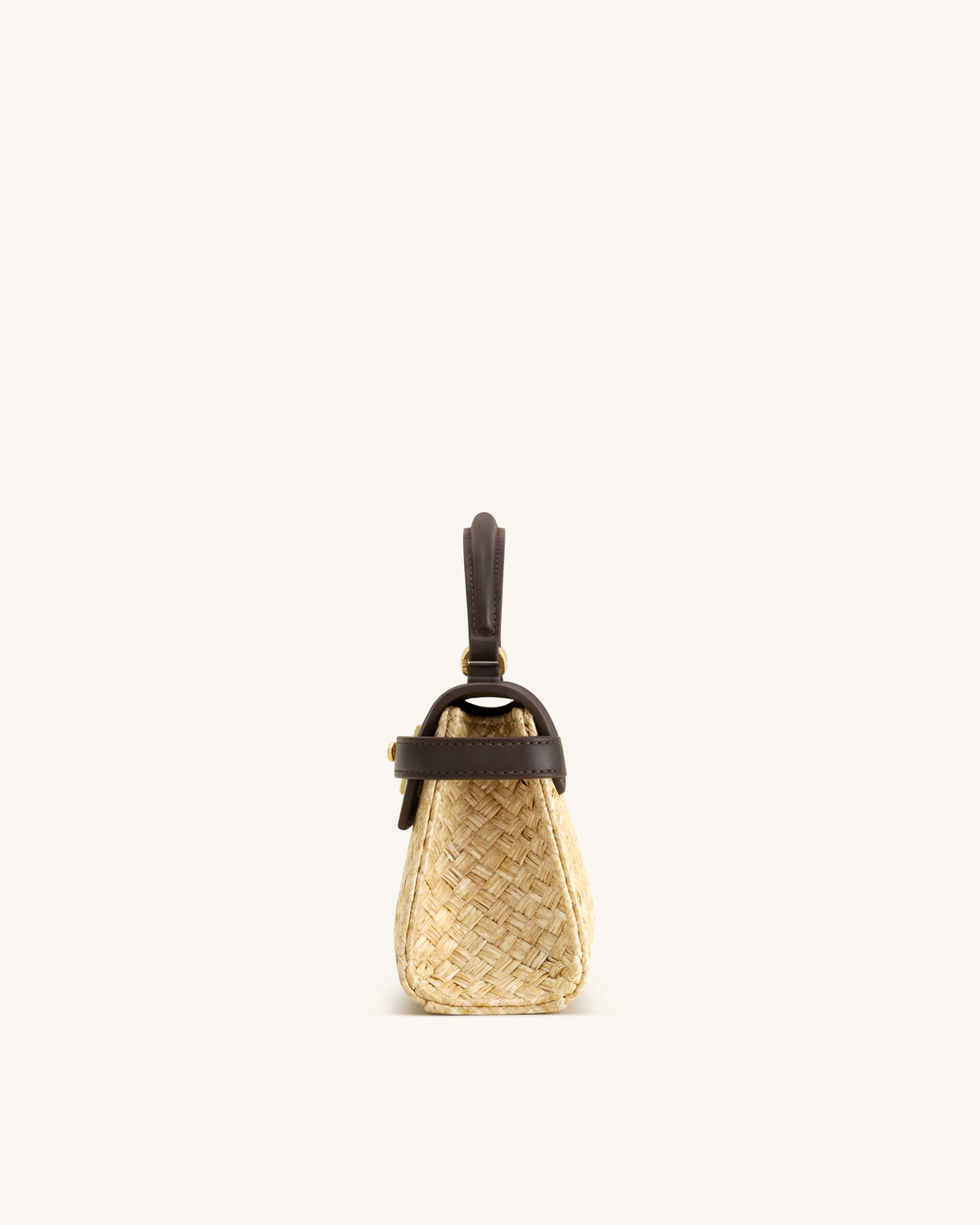 Elise Faux Straw Handbag - Brown - view 4