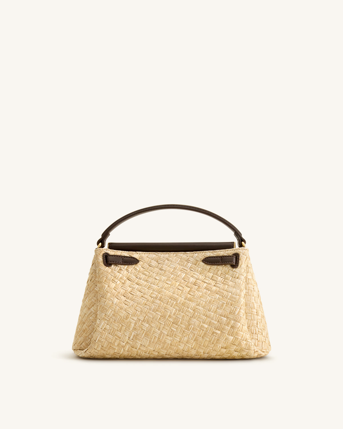 Carmen Faux Straw Top Handle Bag - Brown - view 3