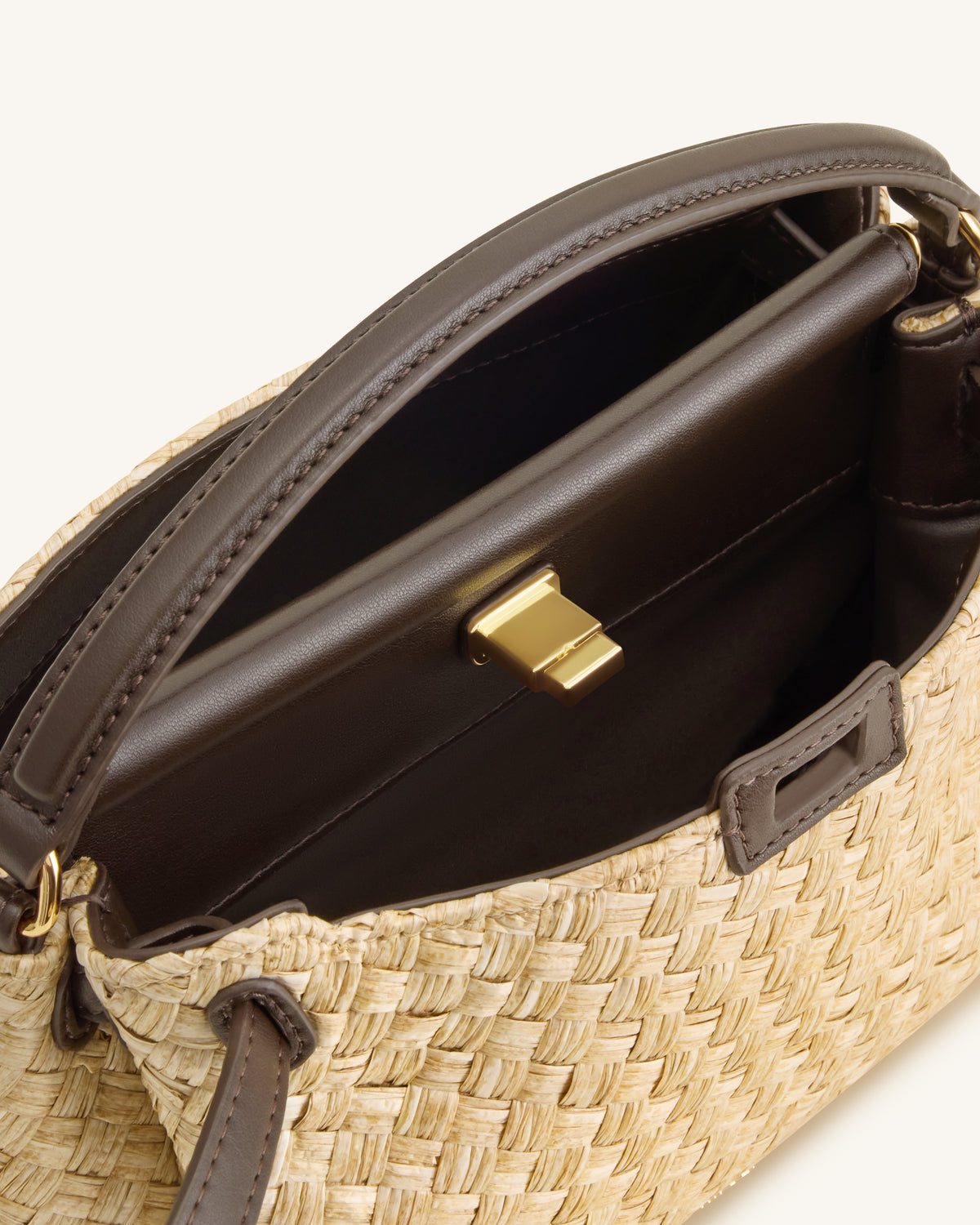 Carmen Faux Straw Top Handle Bag - Brown - view 4