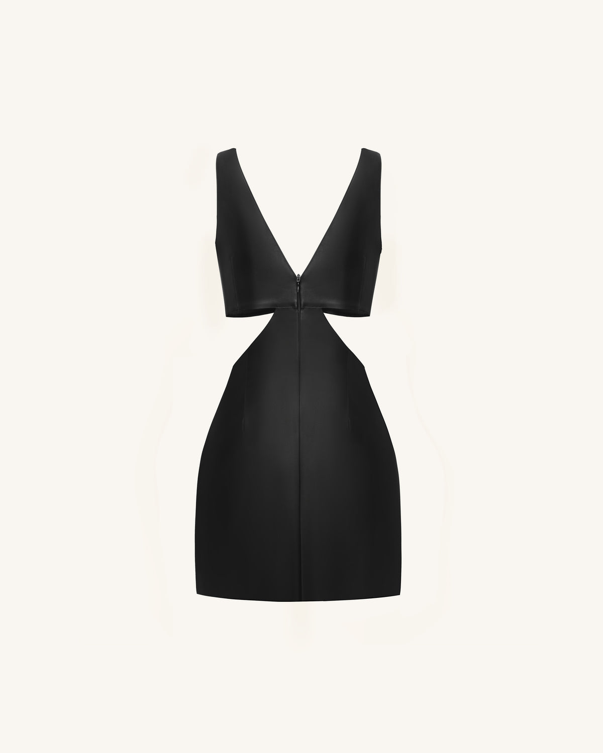 Iris Floral Cutout Bodycon Leather Mini Dress - Black - view 3
