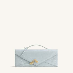 Celeste Envelope Top Handle Bag - Light Blue Croc - view 1